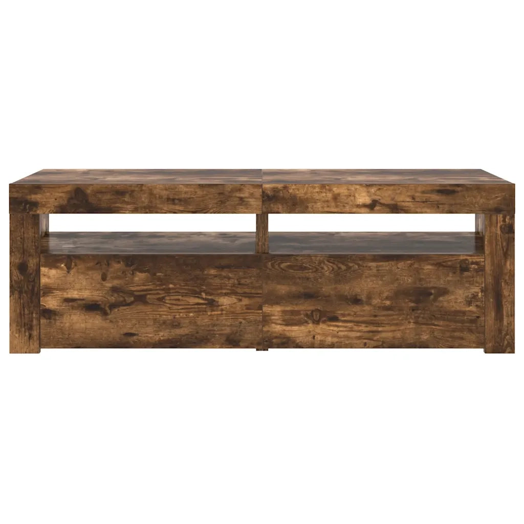 Mobile Porta TV con Luci LED Rovere Fumo 120x35x40 cm 815684