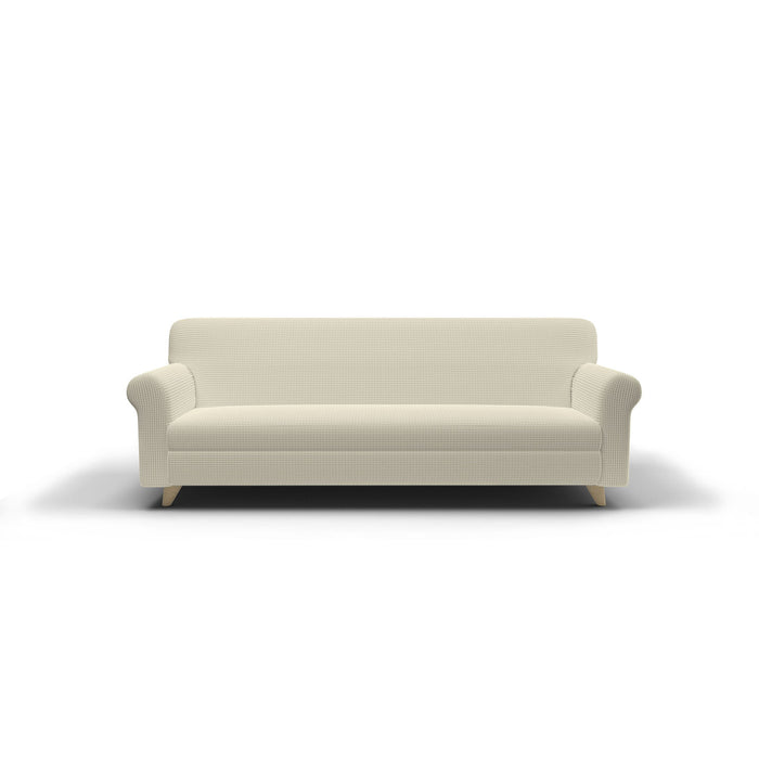 Copridivano Elasticizzato 2 Posti in Poliestere Leslie Panna