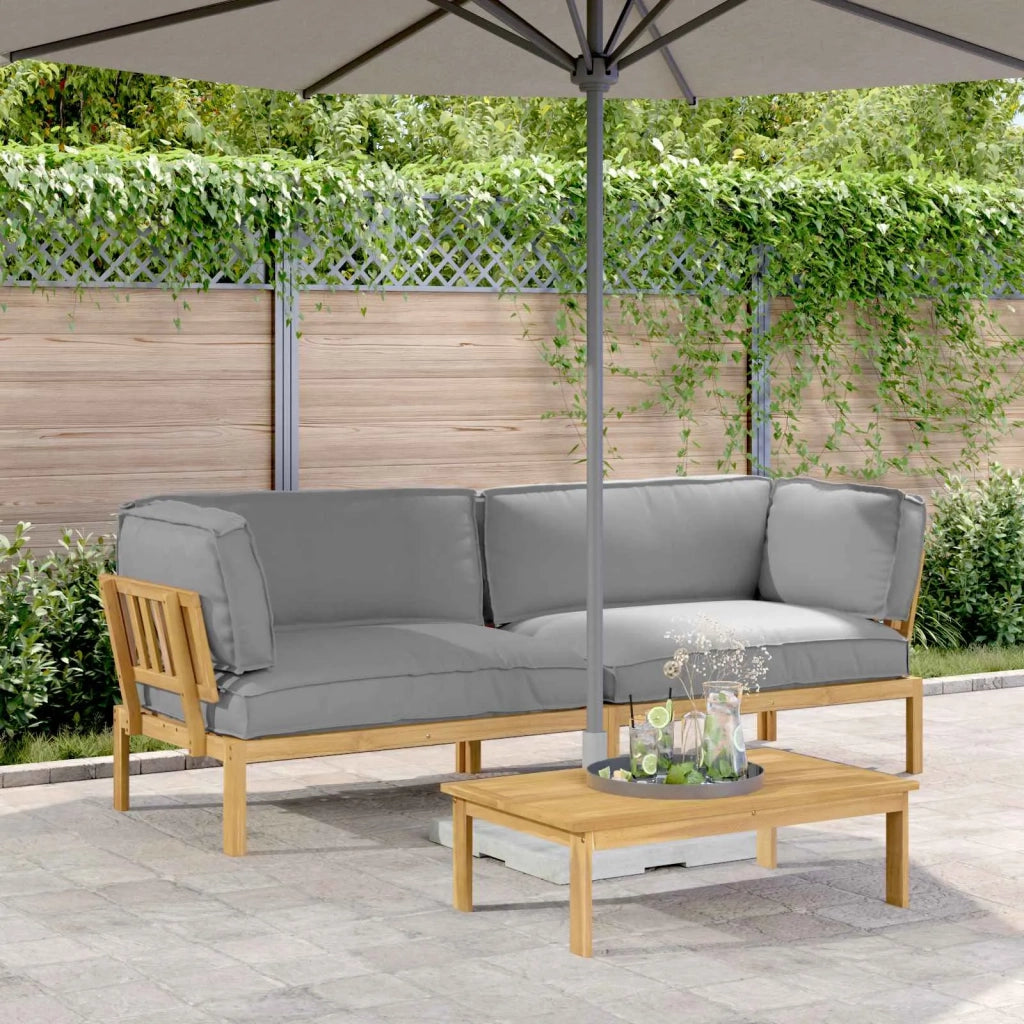 Set di divani con cuscino 2 pcs Grigio Legno di Acacia Massello 3418355