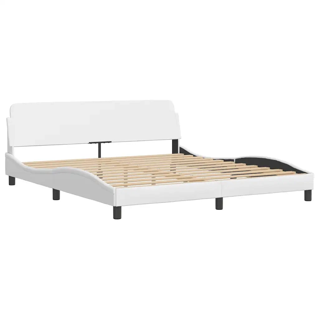 Giroletto senza Materasso-Struttura Letto Hvar Bianco 180x200 cm in Similpelle