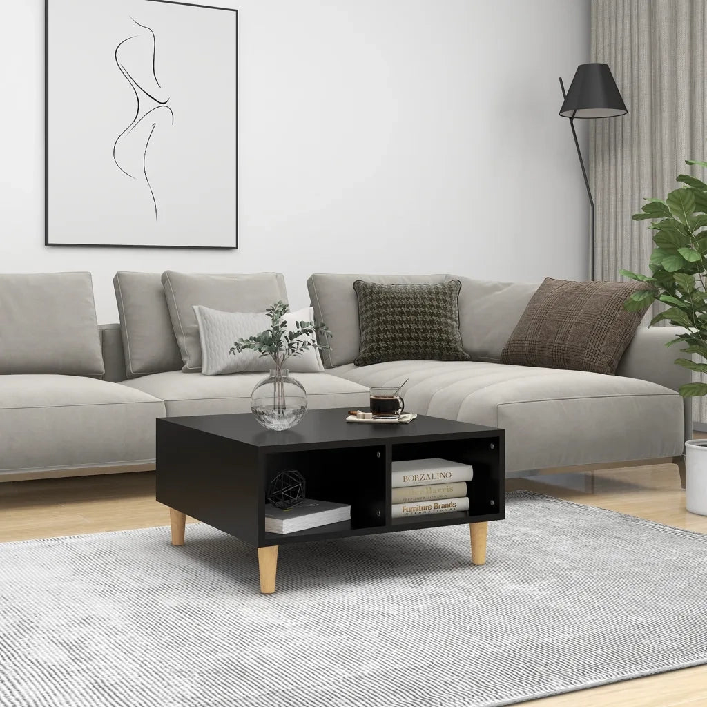 Tavolino da Salotto Nero 60x60x30 cm in Legno Multistrato 805978