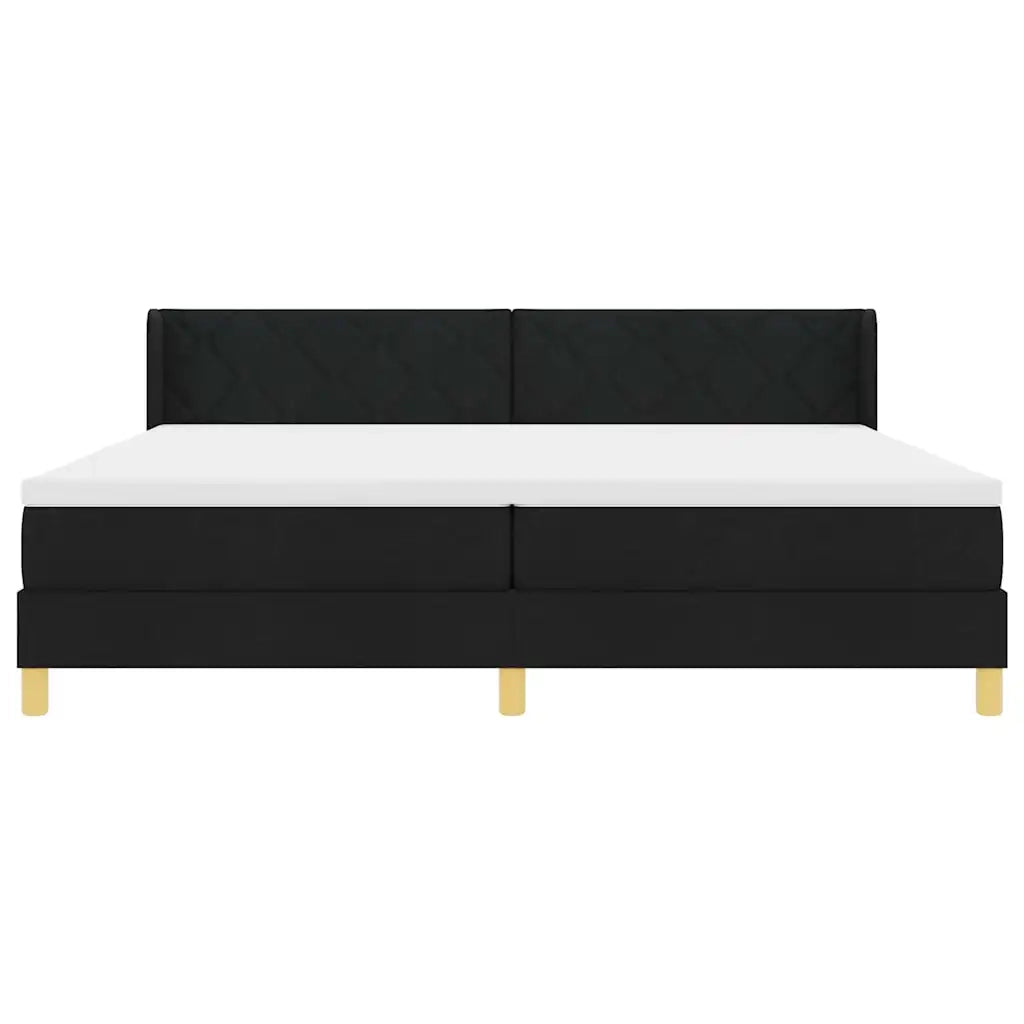 Letto a molle con materasso Nero 200 x 200 cm Tessuto