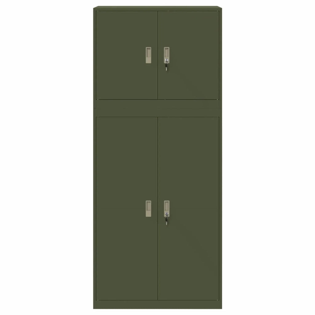 Armadio 2 pz Verde Oliva 90 x 40 x 210 cm Acciaio Bloccabile 3438727