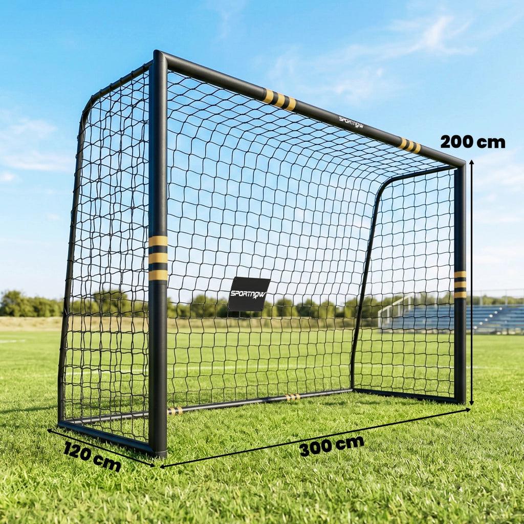 Porta da Calcio 3x1,2x2 m con Rete e Imbottitura in EPE Giallo