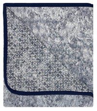 Copridivano con Penisola Sinistra Seduta 190 cm in Poliestere e Cotone Blu Scuro