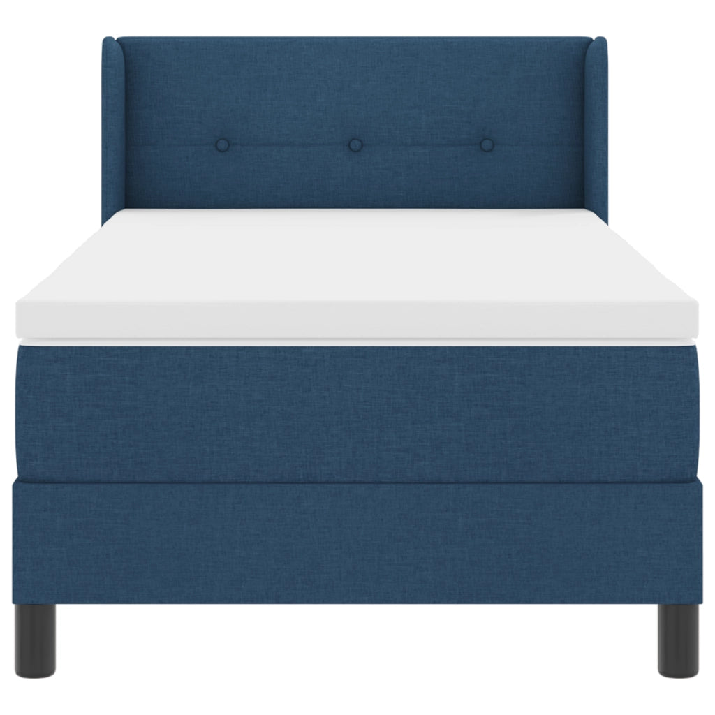 Letto Box Spring  con Materasso Blu 90x200 cm Tessuto