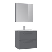 Set mobile lavabo con specchio (2 pezzi) "Nuvola 65 v2" - 65 x 50 x 62 cm - Grigio