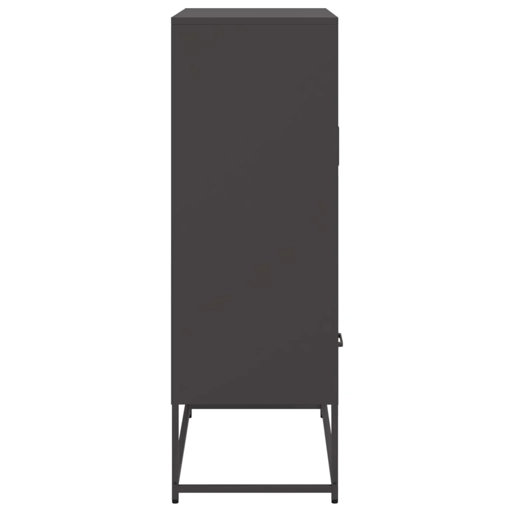 Buffet credenza cassettiera mobiletto mobile contenitore organizer cucina soggiorno salotto alto 68 x 39 x 111,5 cm acciaio nero 02_0034963