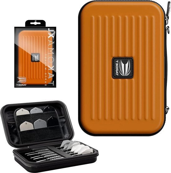 Portafoglio per darts dimensione XL - Arancione - Per 6 punte per darts - Supporto EVA protettivo - Chiusura a doppia cerniera - Accessori per darts professionali