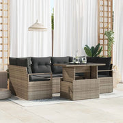 Set Divano da Giardino 7 pcs Grigio Poly Rattan 3357492