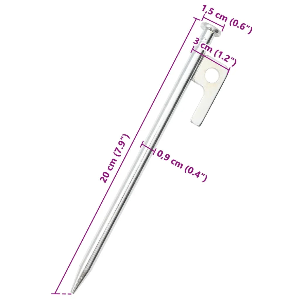 Picchetti per Tenda 24 pz 20 cm 9 mm in Acciaio Zincato 4009367