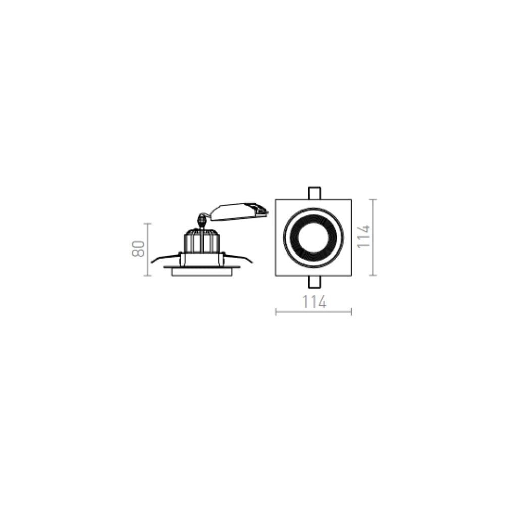 Faretto SHARM SQ I da incasso marrone/oro perlato 230V LED 10W 24° 3000K