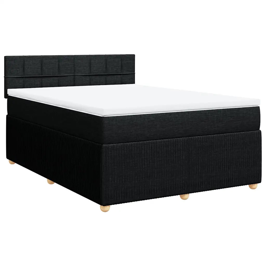 Giroletto a Molle con Materasso Nero 160x200 cm in Tessuto 3289809