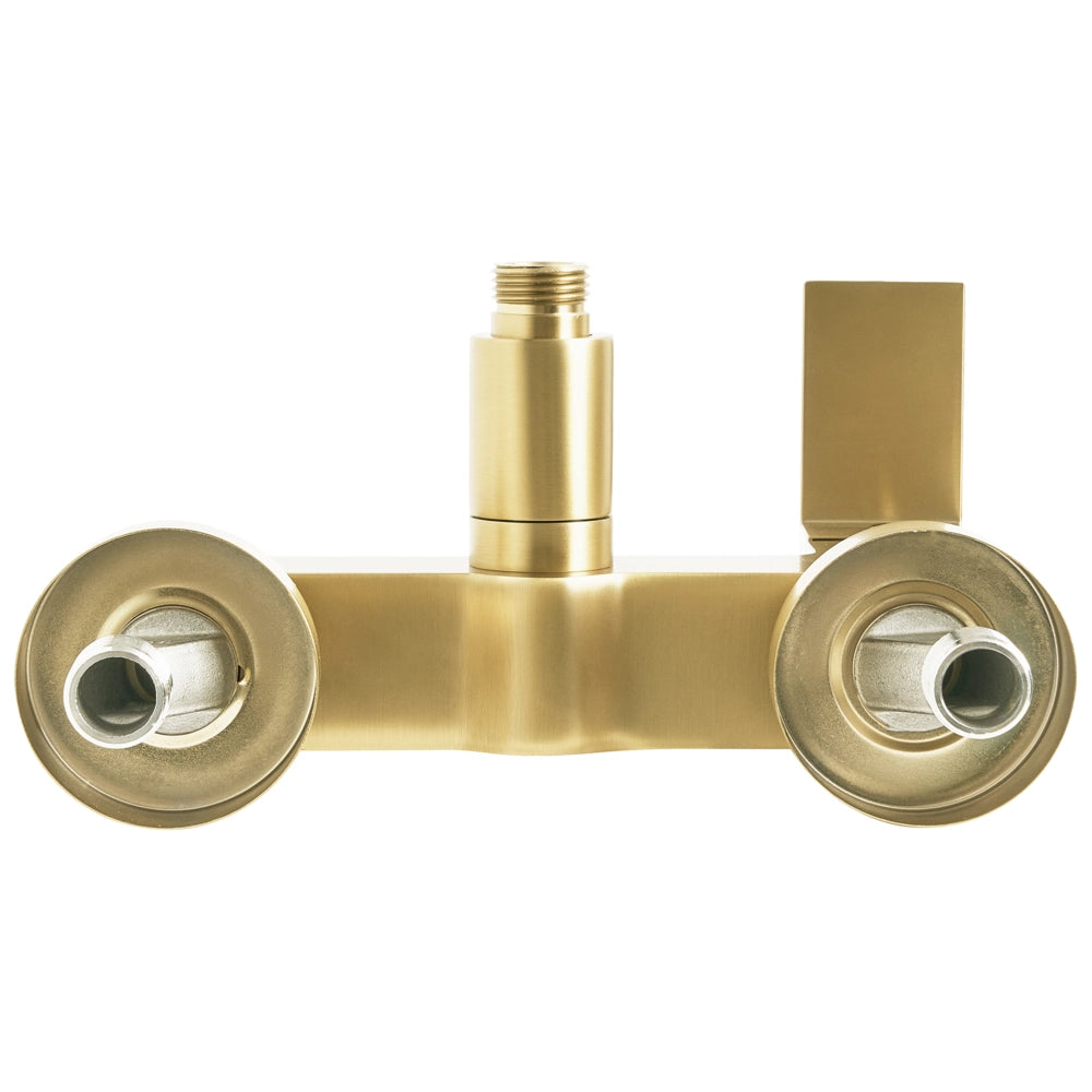Set di miscelatori da bagno a parete in ottone con bocca singola e soffione doccia Kit oro