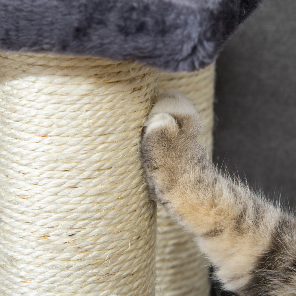 Scala per Gatti e Cani con Rivestimento Morbido ¨C zephmum ¨C 60x42x61 cm Grigio