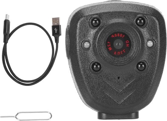 Registrazione Video Body Cam - Registrazione Video HD 1080P Portatile Leggero per Polizia Body Cam con Visibilità Notturna - Registrazione Video Batteria 800 mAh Impermeabile Resistente allo Shock (32 GB)