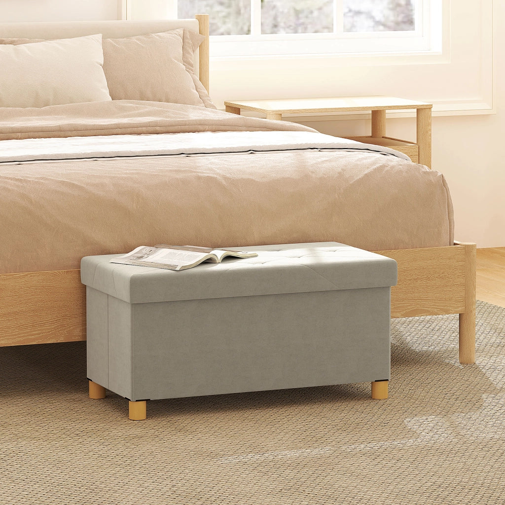 Panca Contenitore Pieghevole ¨C zephmum ¨C Crema 76x38x38cm