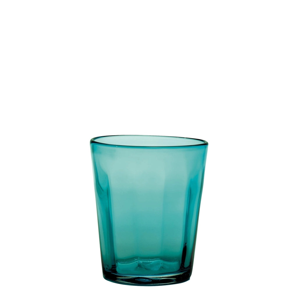 Zafferano Set 6 Bicchieri Tumbler Serie Bei in Vetro Soffiato a Bocca Lavorazione a Mano Volante Colore Verde Mare Eleganti per Tavola Quotidiana