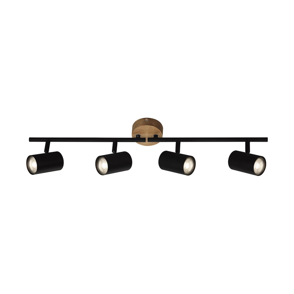 Spot Vintage Muritz Metallo Nero 4 Luci Gu10