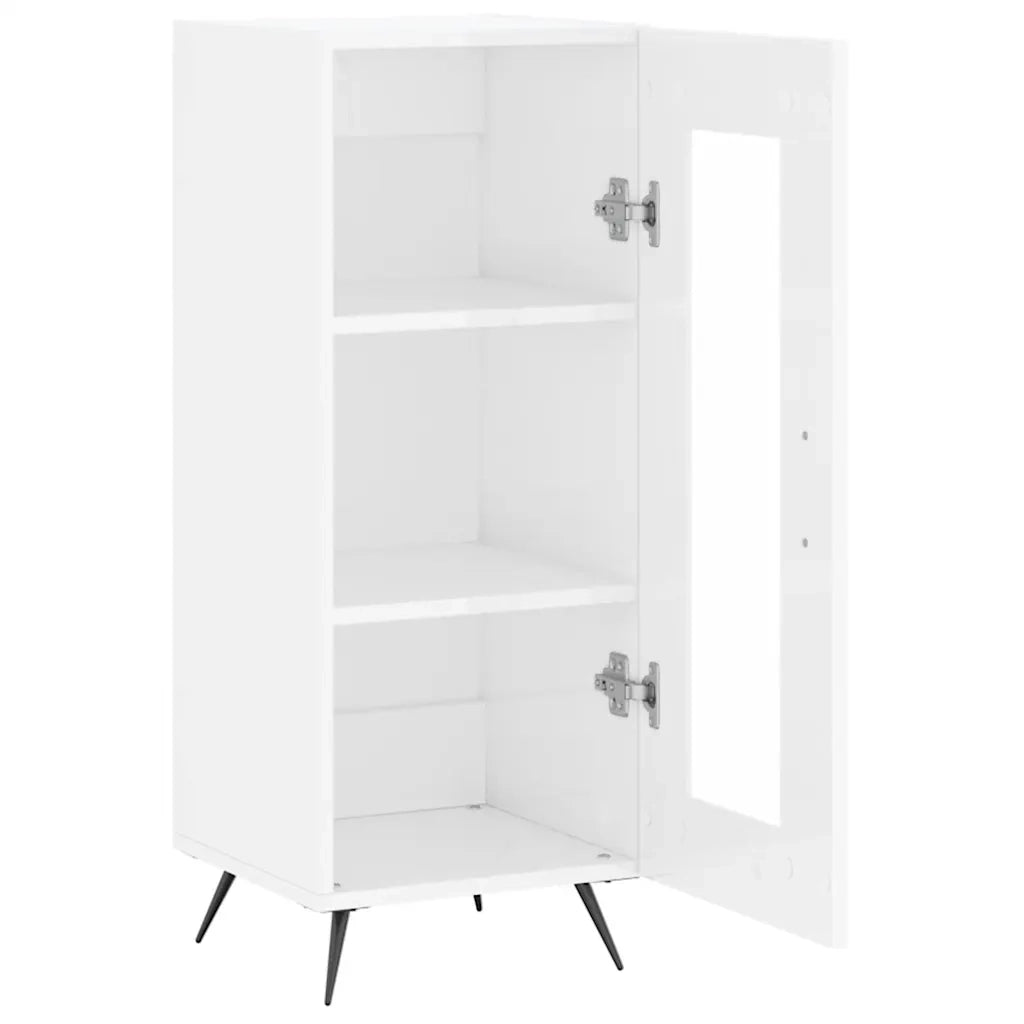 Credenza-Buffet-Armadio da cucina Bianco Lucido 34,5x34x90 cm in Legno Multistrato 274680
