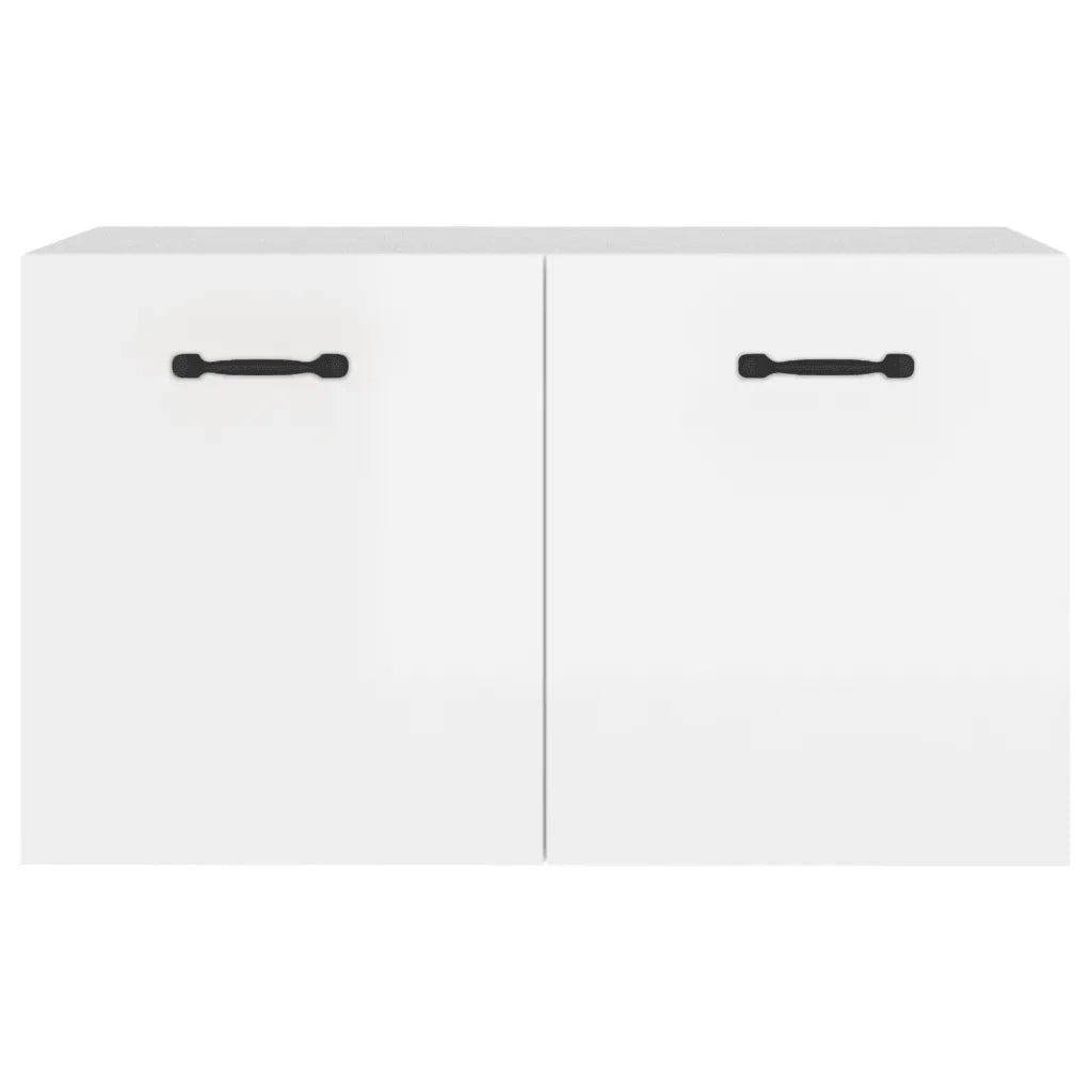 Armadietto a Muro Bianco Lucido 60x36,5x35 cm Legno Multistrato 812921