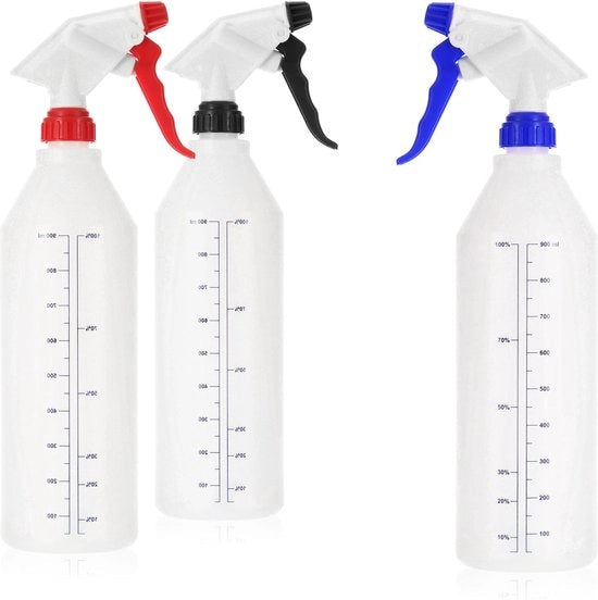 Spremini universali, spazzola per oli minerali, detergenti, soluzioni saline, acidi diluiti, solventi alcalini, soluzioni saline e solventi, rosso/blu/nero, 900 ml