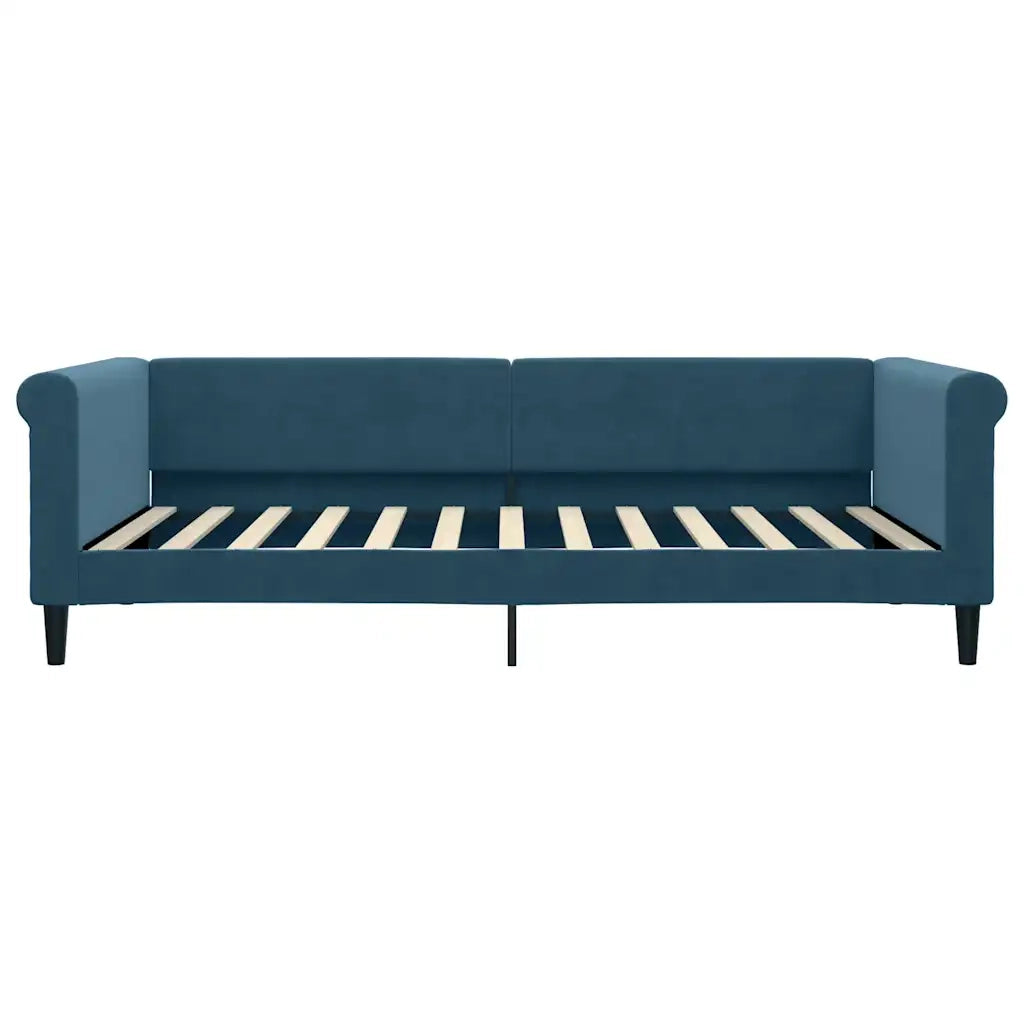 Divano Letto con Materasso Blu 100x200 cm in Velluto