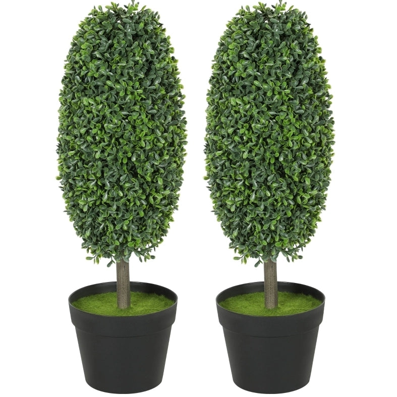 Set di 2 piante artificiali 60 cm con 322 foglie; resistenti ai raggi UV; plastica; verde