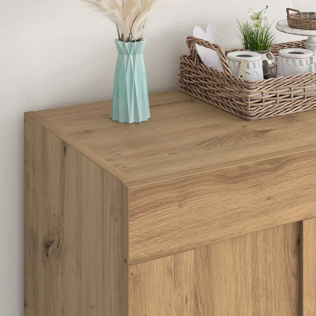 Credenza | Madia | Buffet da pranzo | Armadio da pranzo Rovere artigianale 69,5 x 34 x 90 cm Legno multistrato