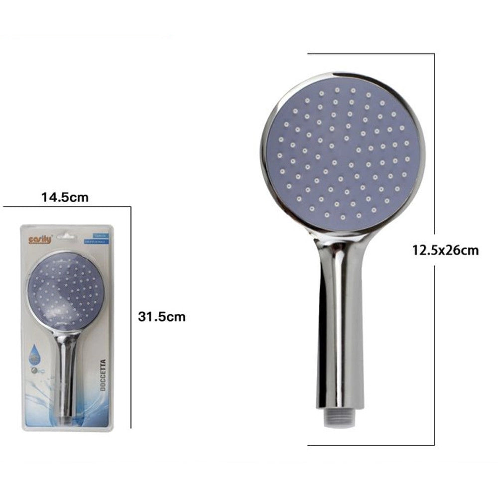 Trade Shop - Doccetta Soffione Rotondo Doccia 12.5 X 26 Cm Bagno Doccino Cornetta Moderna 69095 -
