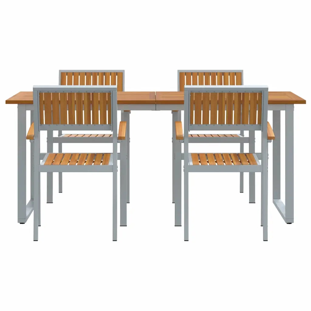 Set da Pranzo per Giardino 5 pcs Grigio 3284355