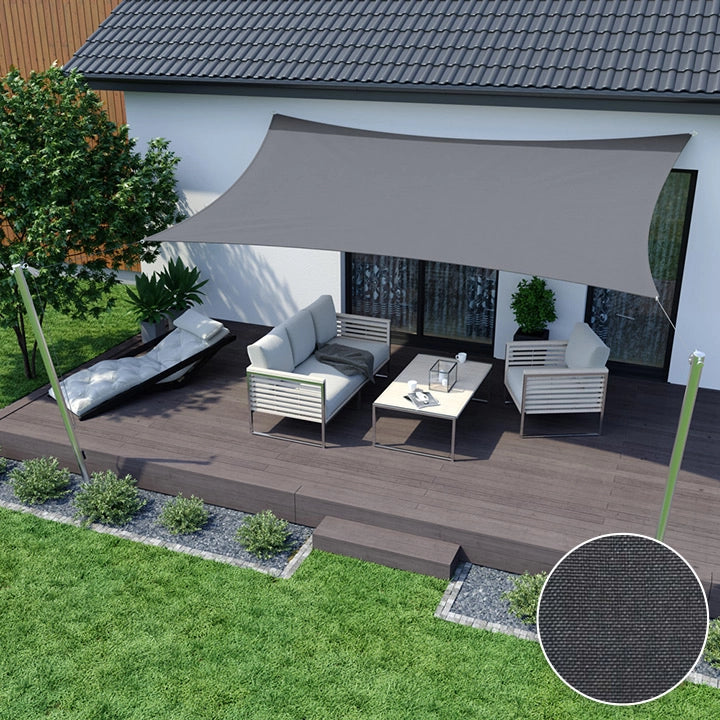 AIO FACTORY 4x3 m Vela ombreggiante impermeabile Codura Grigio scuro - Ombrellone da giardino