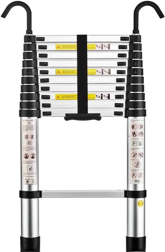 Scala Telescopica - Scala Telescopica a Volo - Altezza di Lavoro - Alluminio - Adatto per Uso Privato e Professionale - Scala Telescopica a Volo - Massima Capacità di Carico 150 kg