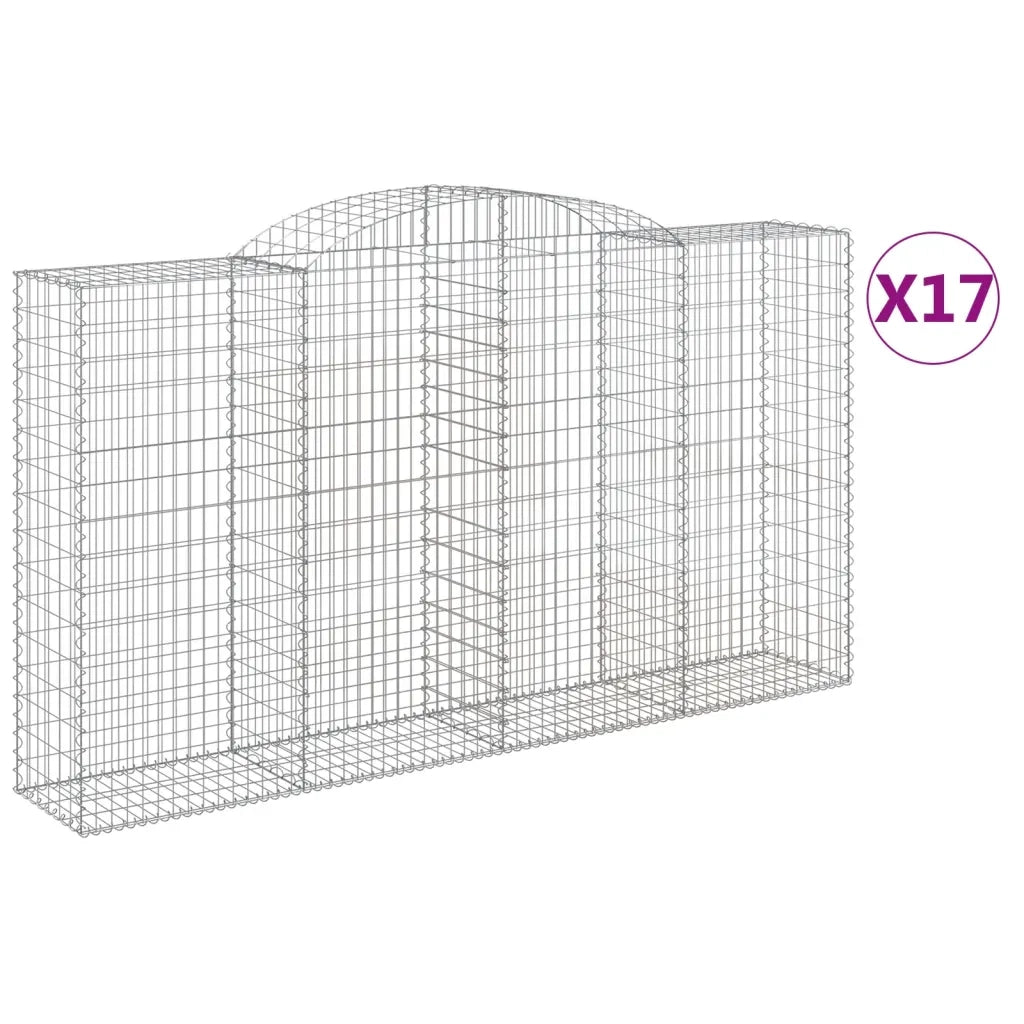 Cesti Gabbioni ad Arco 17 pz 300x50x160/180 cm Ferro Zincato 3146768