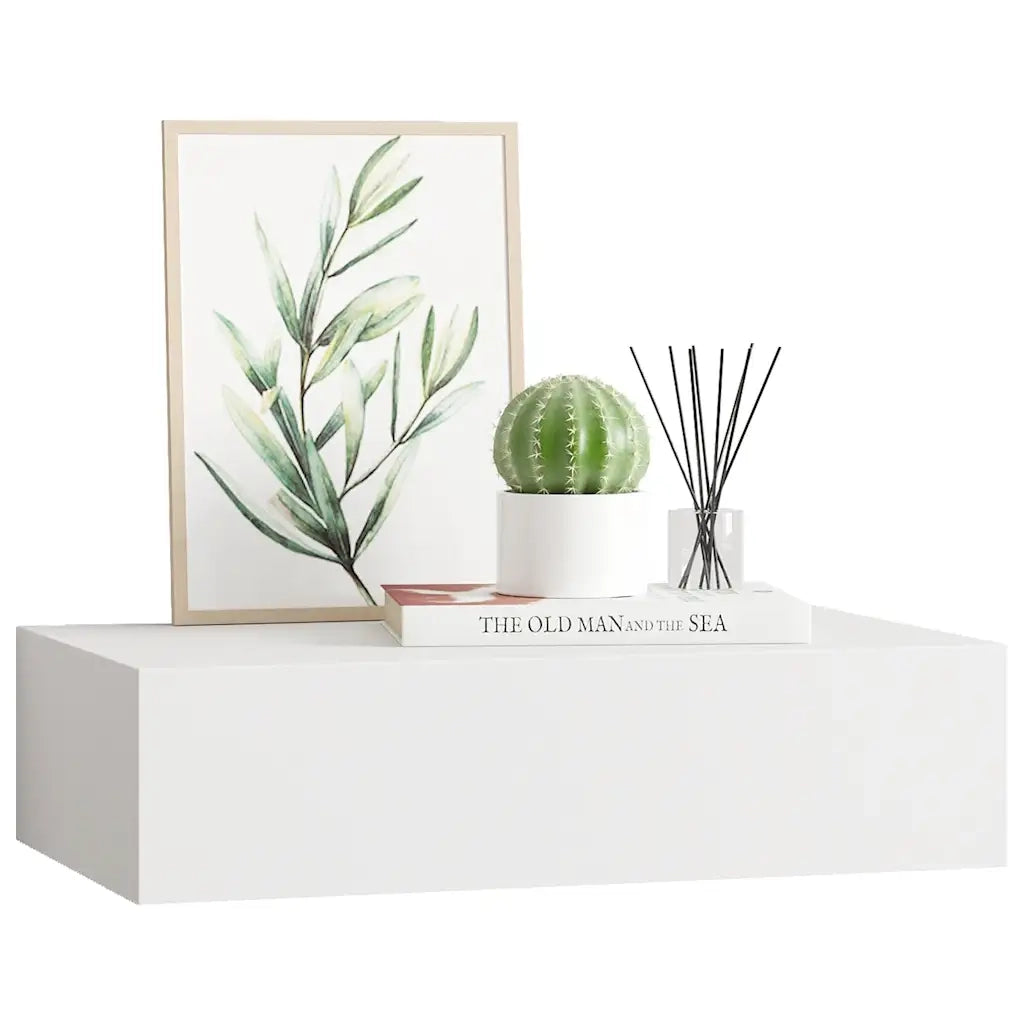 Scaffale con Cassetti da Parete Bianco 40x23,5x10 cm in MDF 330241