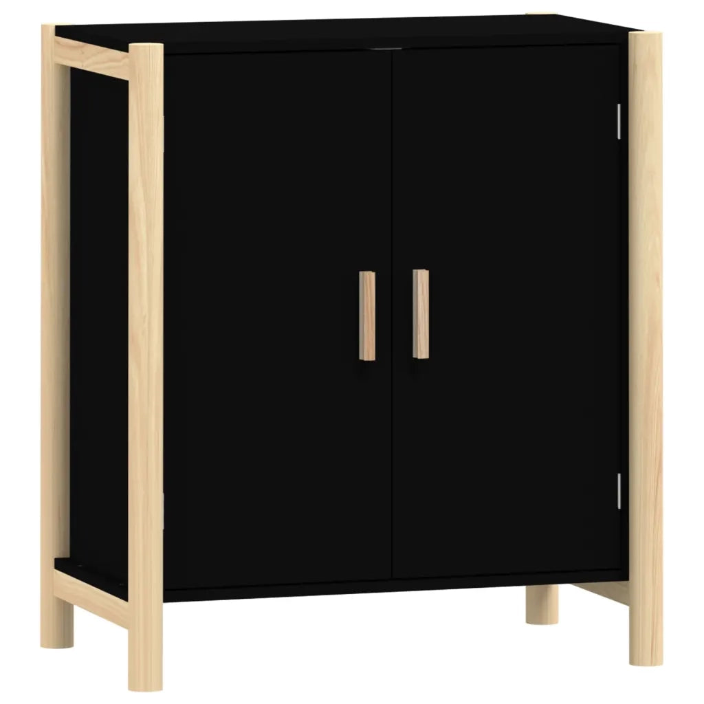 Credenza Nera 62x38x70 cm in Legno Multistrato cod mxl 27736