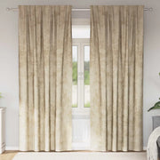 Tende in Velluto con tende 2 pcs Crema 260 x 140 cm Velluto 4107702