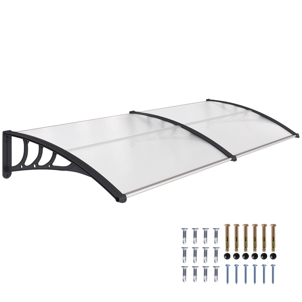 Tettoia da esterno in policarbonato e alluminio ¨C zephmum ¨C 195x75 cm trasparente