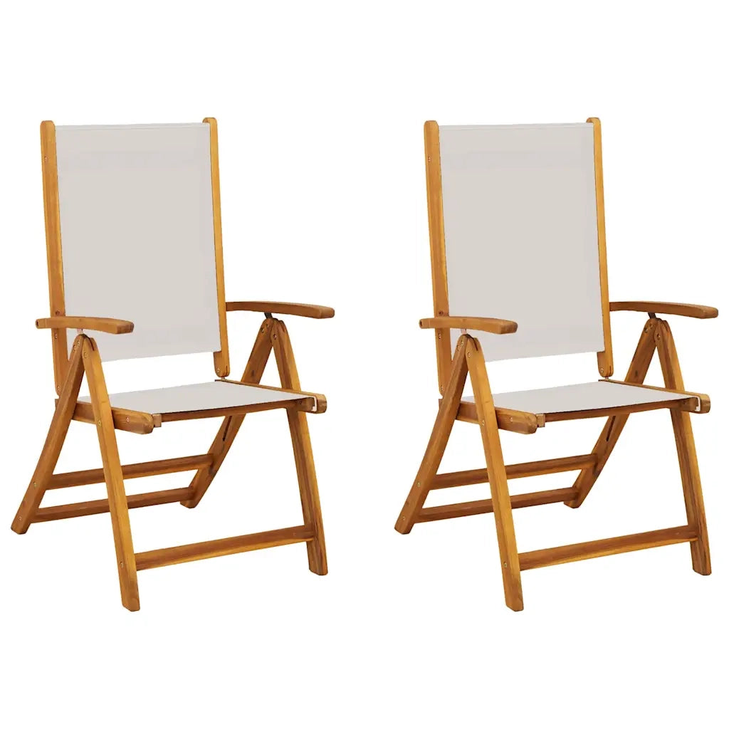 Sedie da Giardino Pieghevoli 2 pz Massello Acacia e Textilene 4008421
