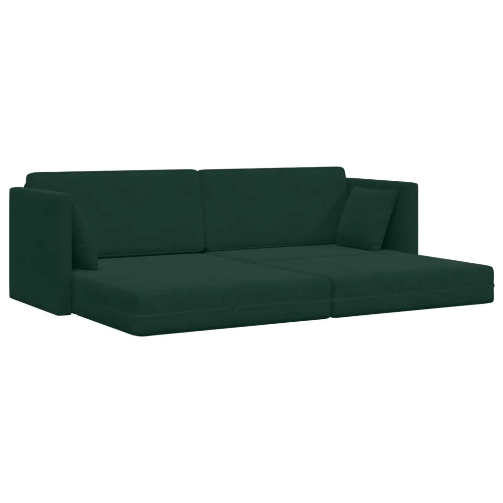 Divano-letto da pavimento Verde Scuro 213 x 70 x 77 cm Velluto 4106728