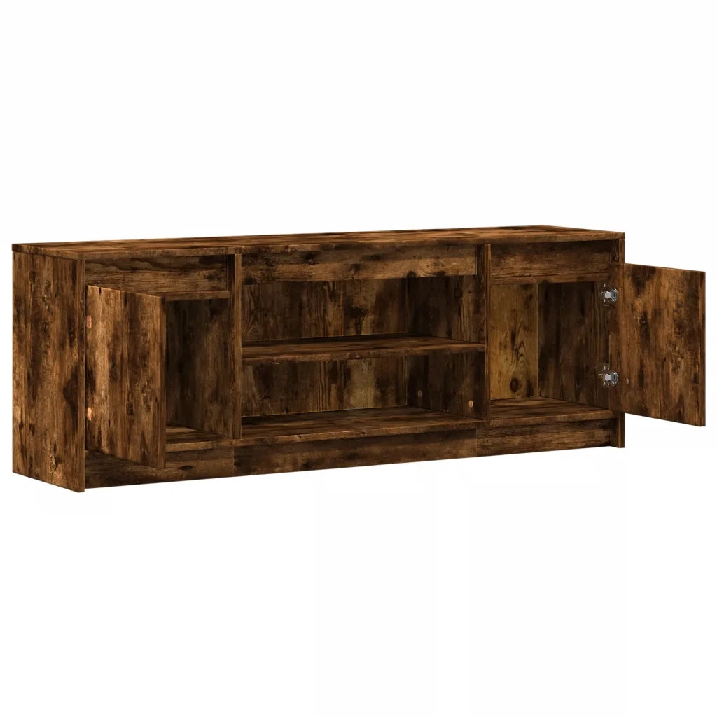 Mobile Porta TV con LED Rovere Fumo 139,5x34x50cm in Truciolato