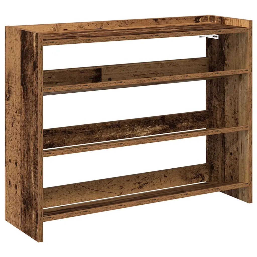 Scarpiera-Scaffale per scarpe Legno Antico 80x25x62 cm in Legno Multistrato