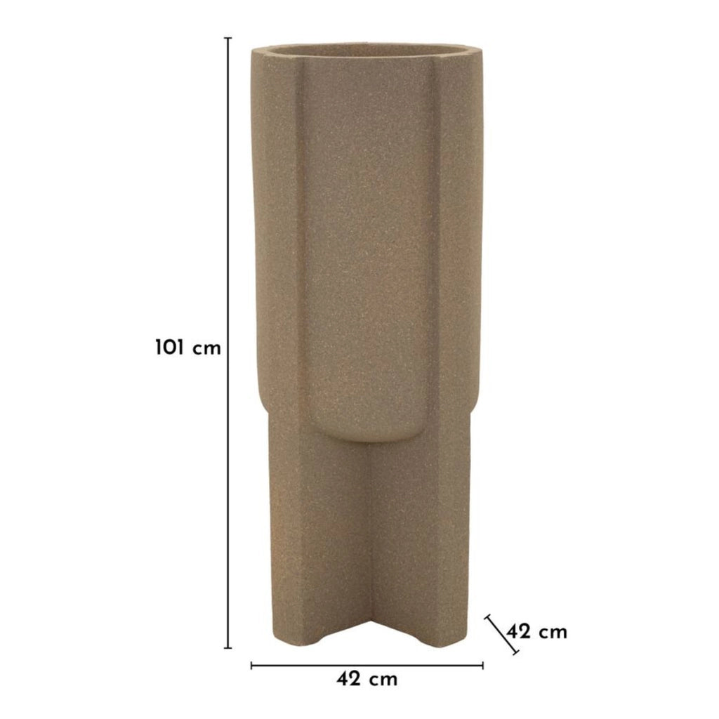 Vaso per Piante VKH1037, Marrone, Poliresina, 42x42x101 cm