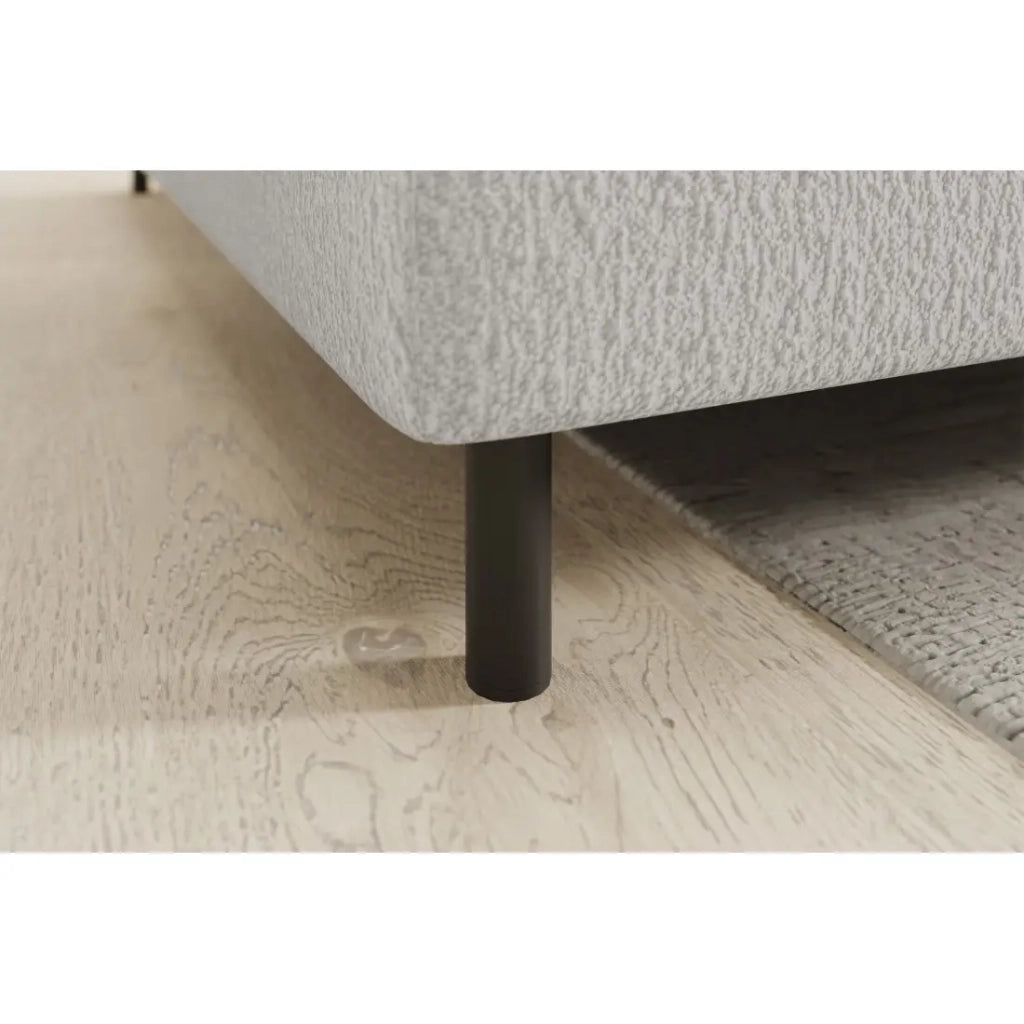 Divano angolare sinistro convertibile BARNEA 208 cm bianco con contenitore