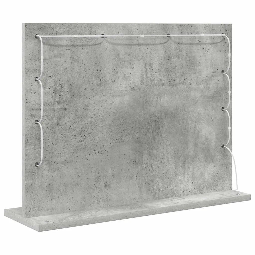 Specchio da Vanità Rettangolare Grigio cemento 60 x 45 x 18 cm 868312