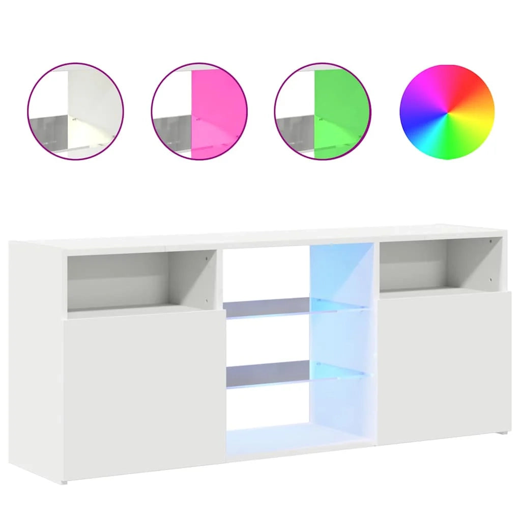 Mobile TV multimediale scaffale TV credenza mobile TV sala da pranzo soggiorno camera da letto con luci LED 120 x 30 x 50 cm bianco 02_0026513