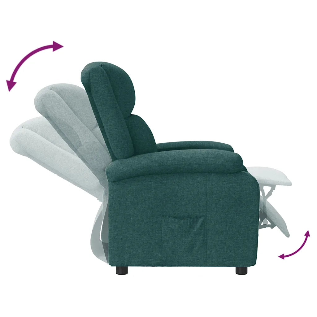 Poltrona Reclinabile in Tessuto Verde Scuro 342424