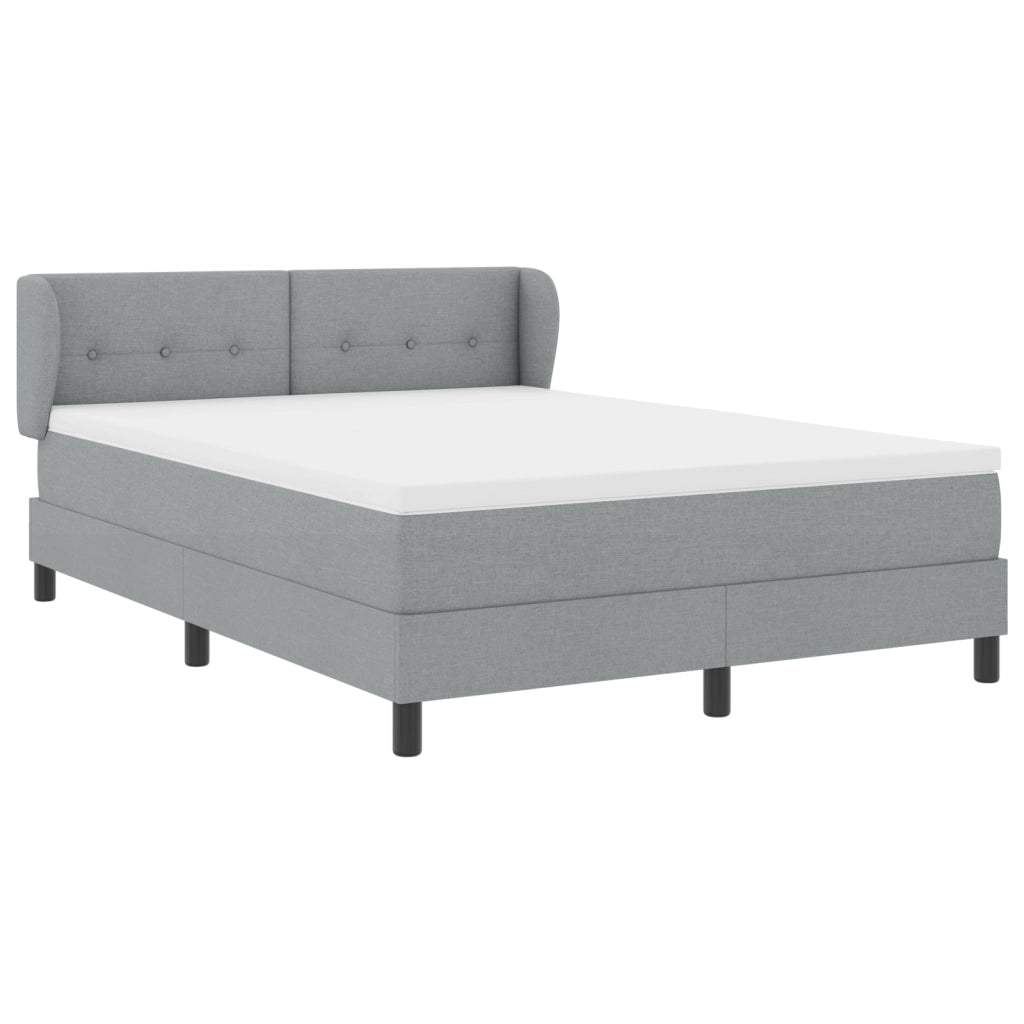 Letto a Molle con Materasso Grigio Chiaro 140x190 cm Tessuto