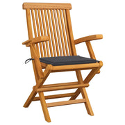 Sedie da Giardino con Cuscini Antracite 3pz Legno Massello Teak 3062514