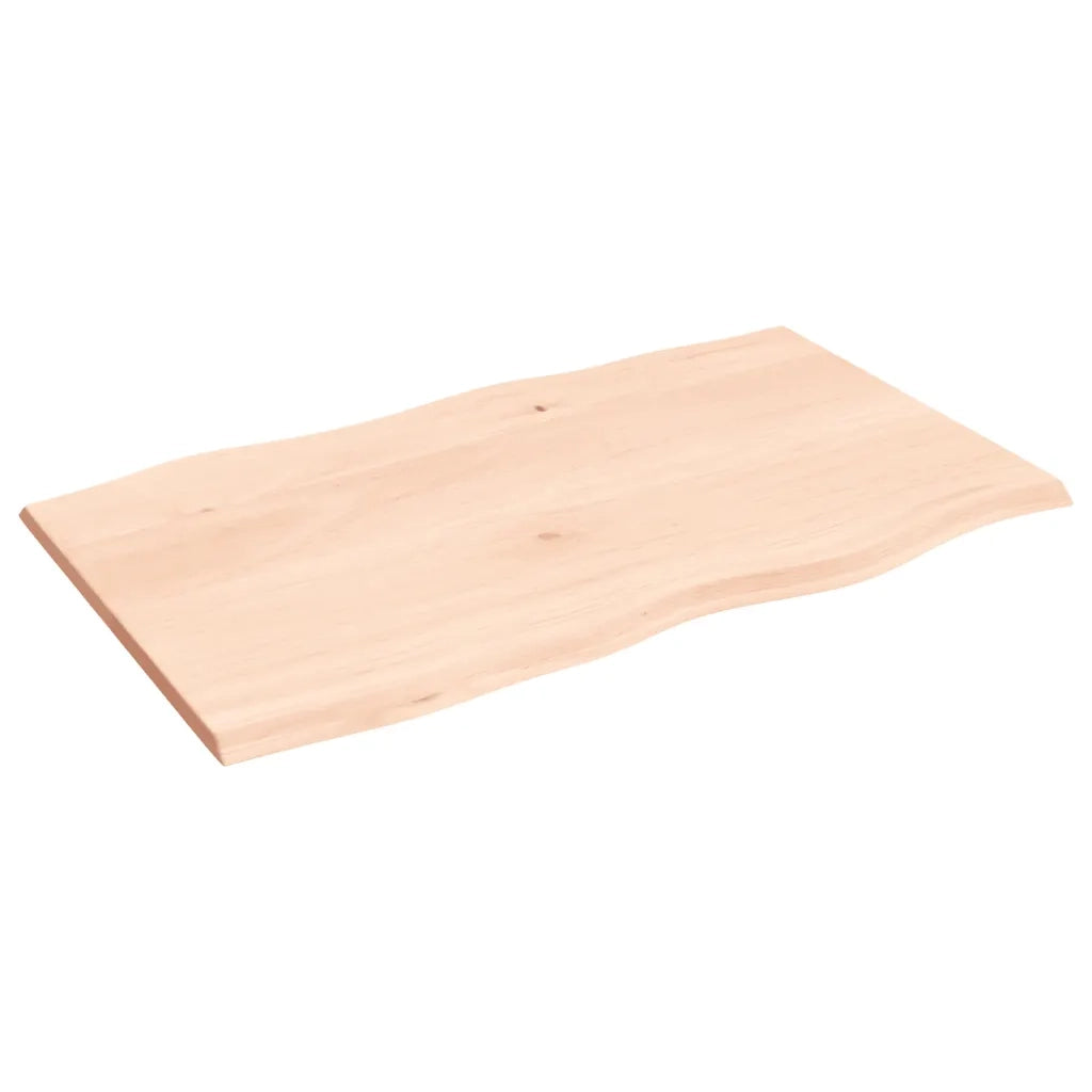 Piano per Tavolo 100x60x2 cm in Rovere Non Trattato Bordi Vivi 363887
